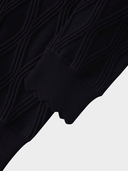 Scalloped Edge Cardigan-Black