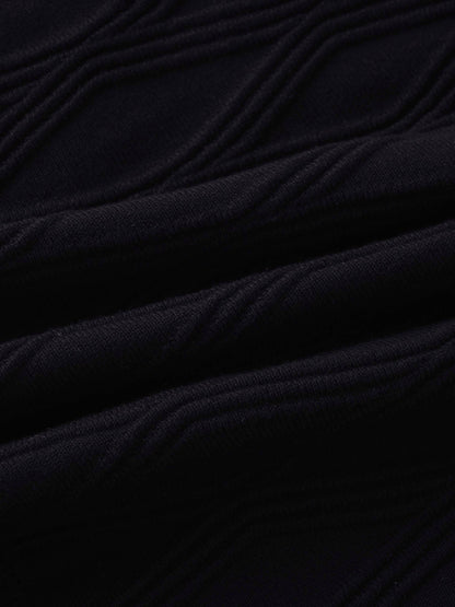 Scalloped Edge Cardigan-Black