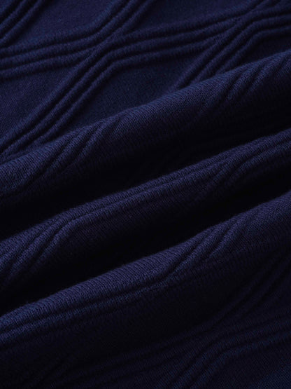 Scalloped Edge Cardigan-Blue