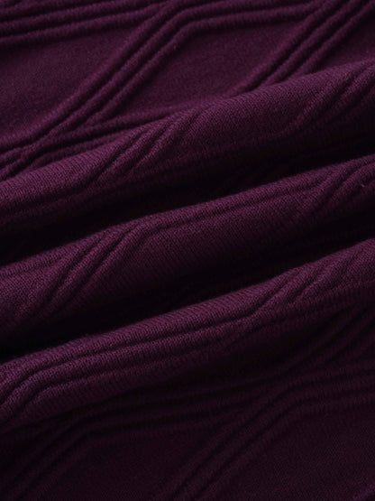 Scalloped Edge Cardigan-Wine