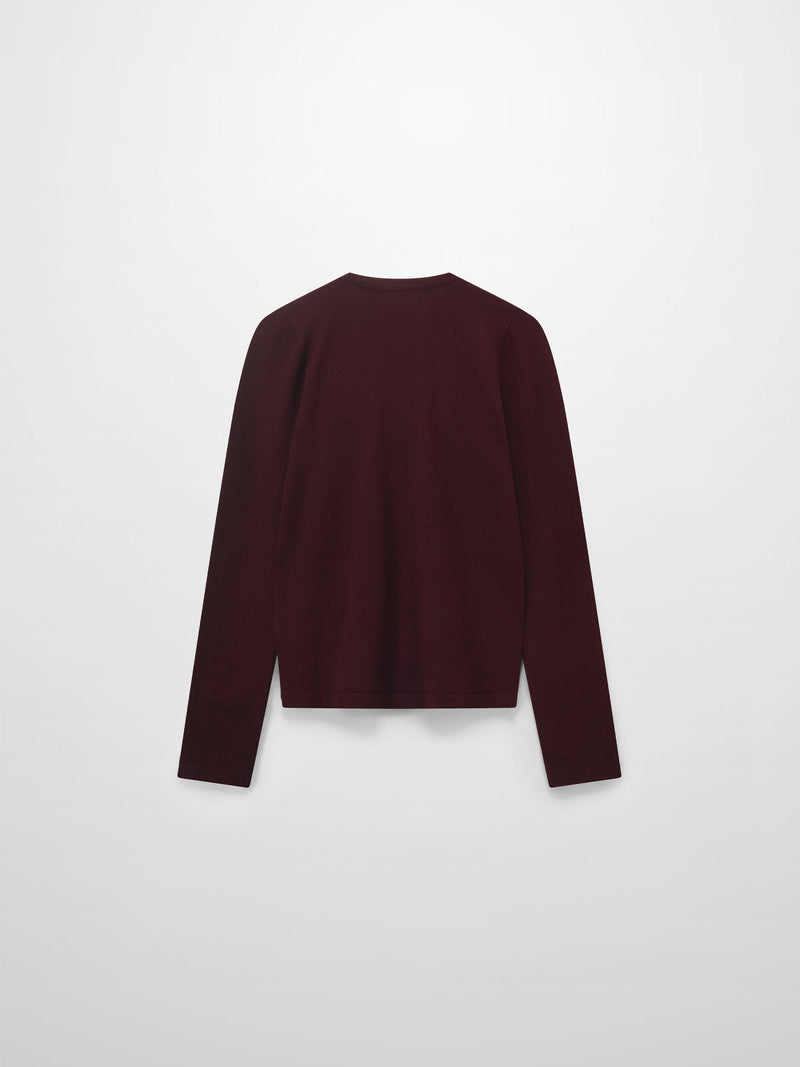 Crochet Puff Flower Sweater Set-Plum