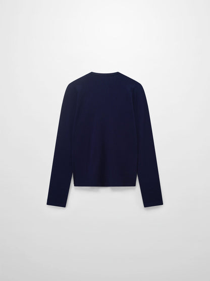 Crochet Puff Flower Sweater Set-Navy