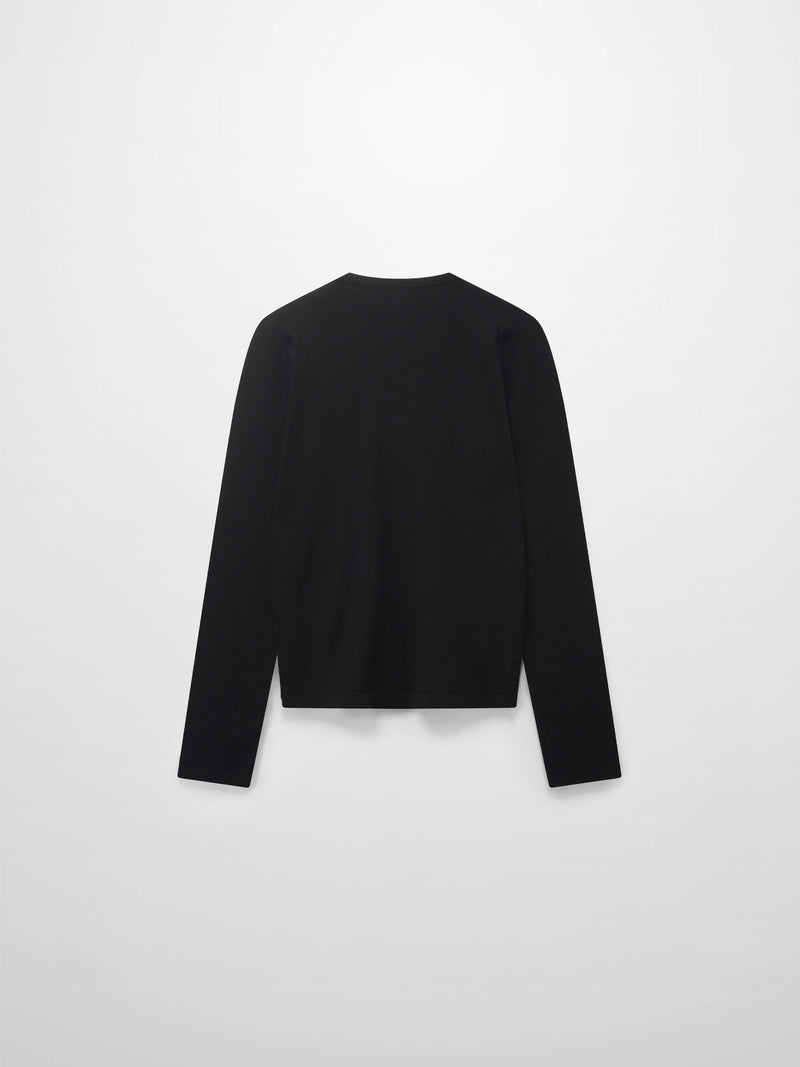 Crochet Puff Flower Sweater Set-Black