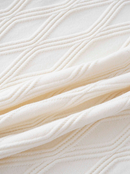 Scalloped Sleeveless Crew Neck Sweater-Ivory