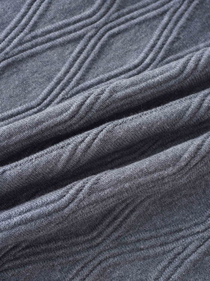 Scalloped Sleeveless Crew Neck Sweater-Heathered Grey