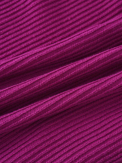 Button Down Ribbed Cardigan-Fuchsia Pink