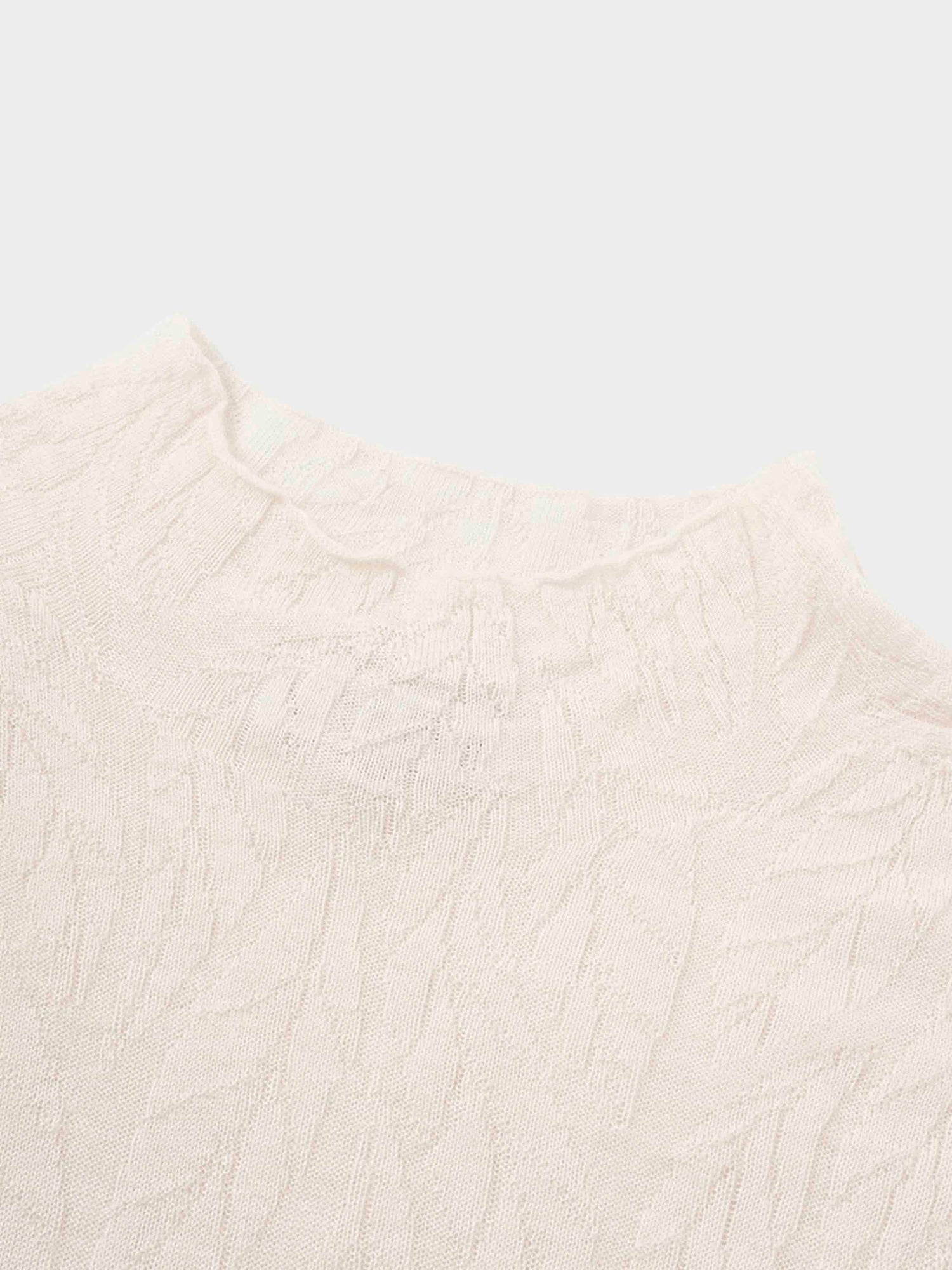 Leaf Design Turtleneck-Blush