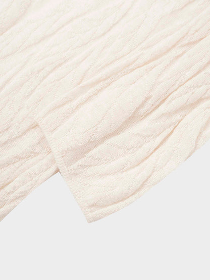 Leaf Design Turtleneck-Blush