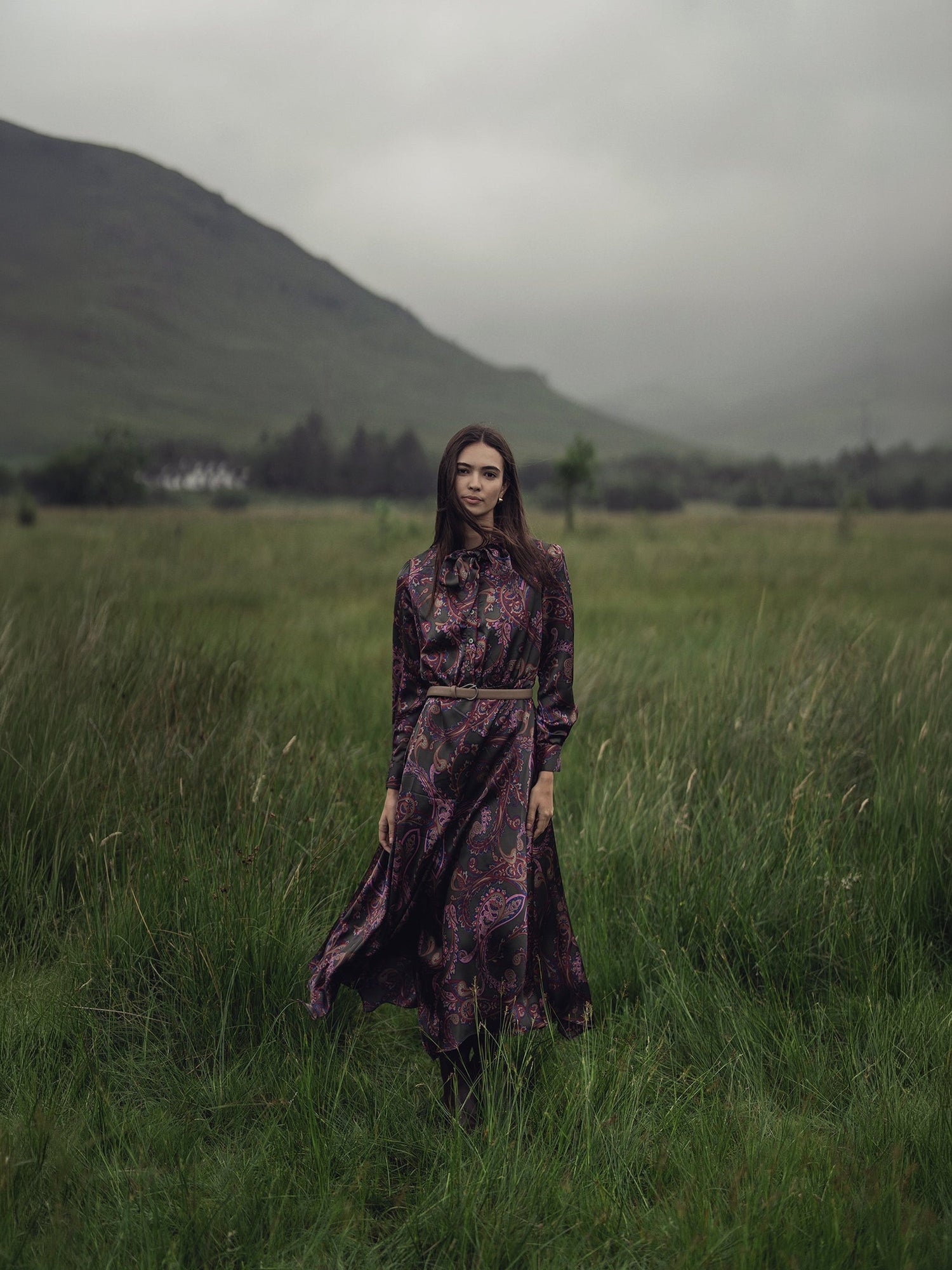 Emma Dress-Olive Paisley