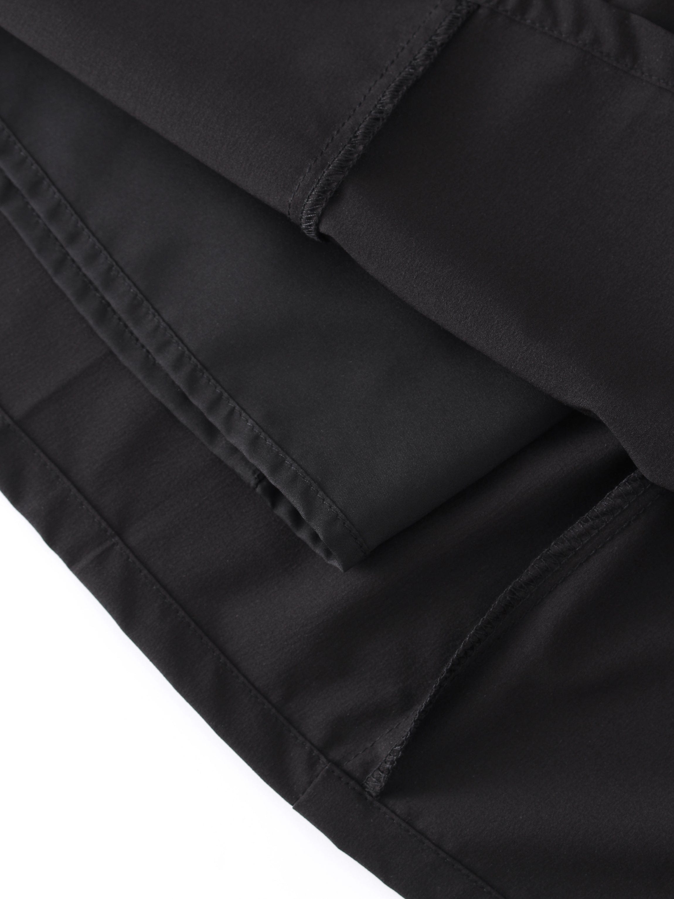 Pintuck Pocket Skirt-Black