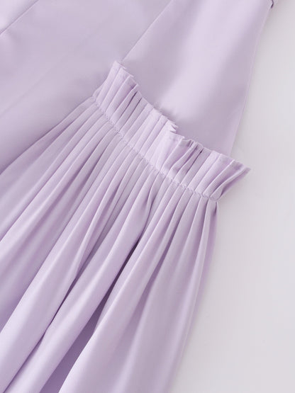 Pintuck Pocket Skirt-Lavender