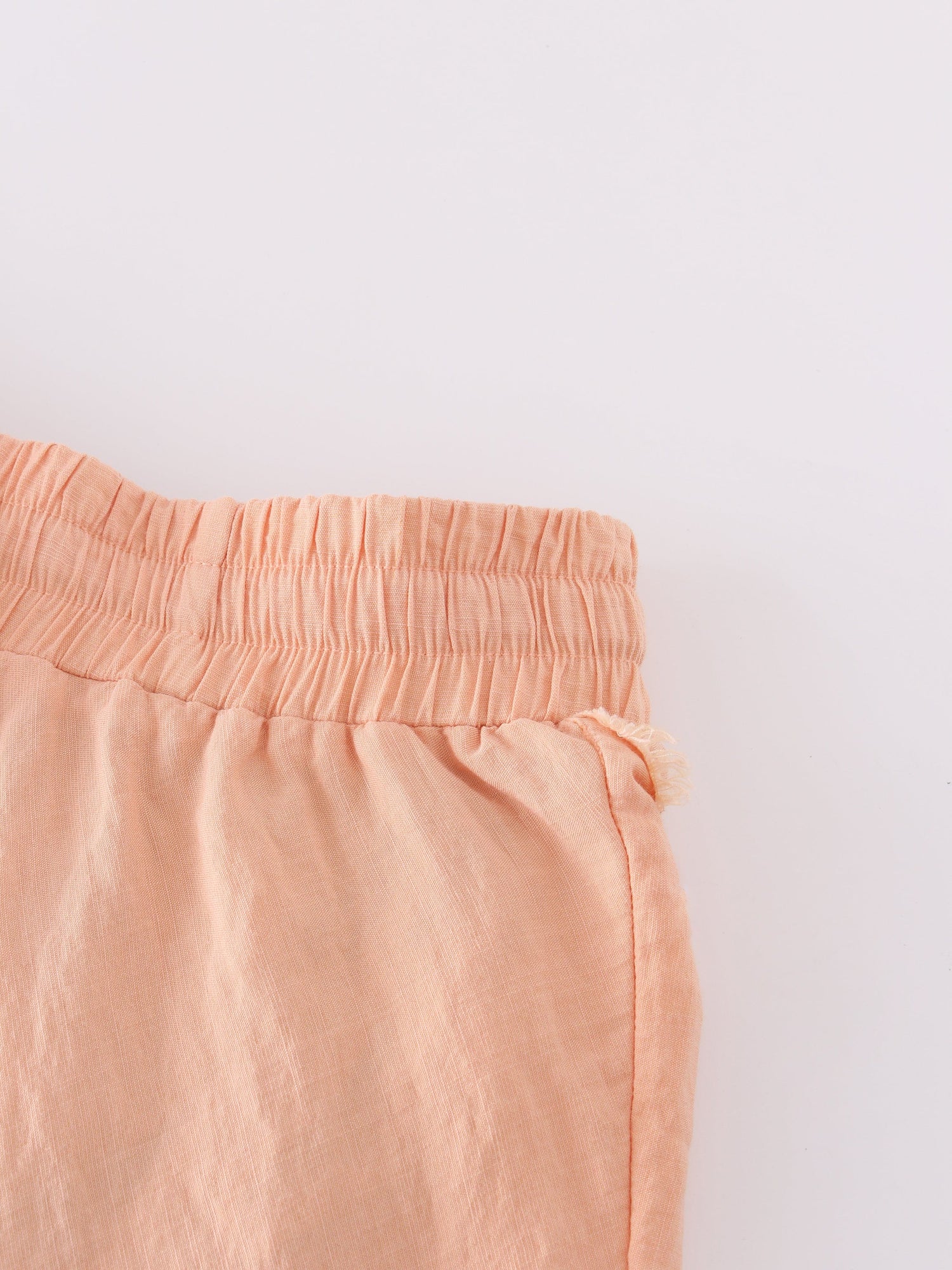 DRAWSTRING FRINGE SKIRT-PEACH