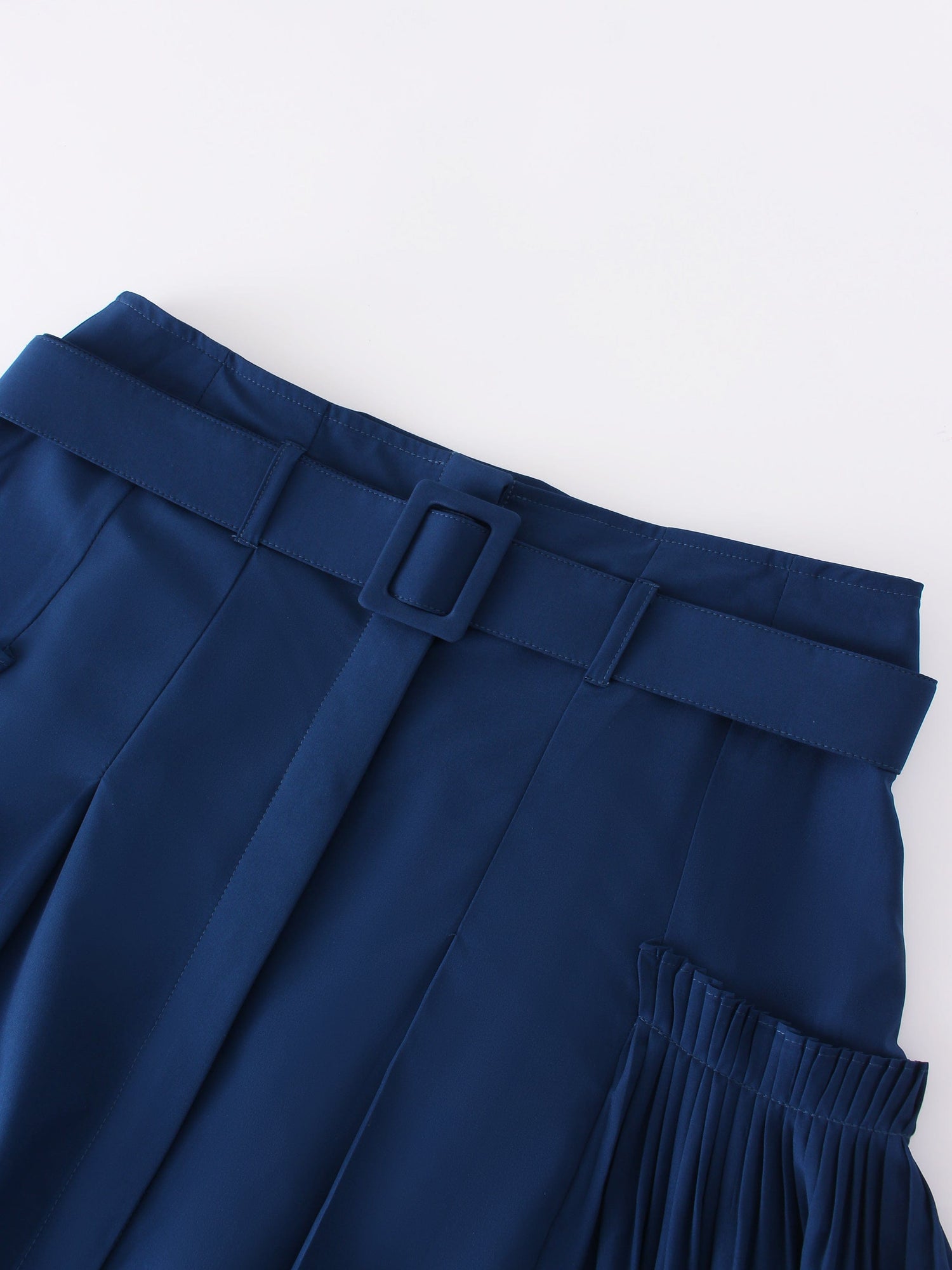 Pintuck Pocket Skirt-Navy