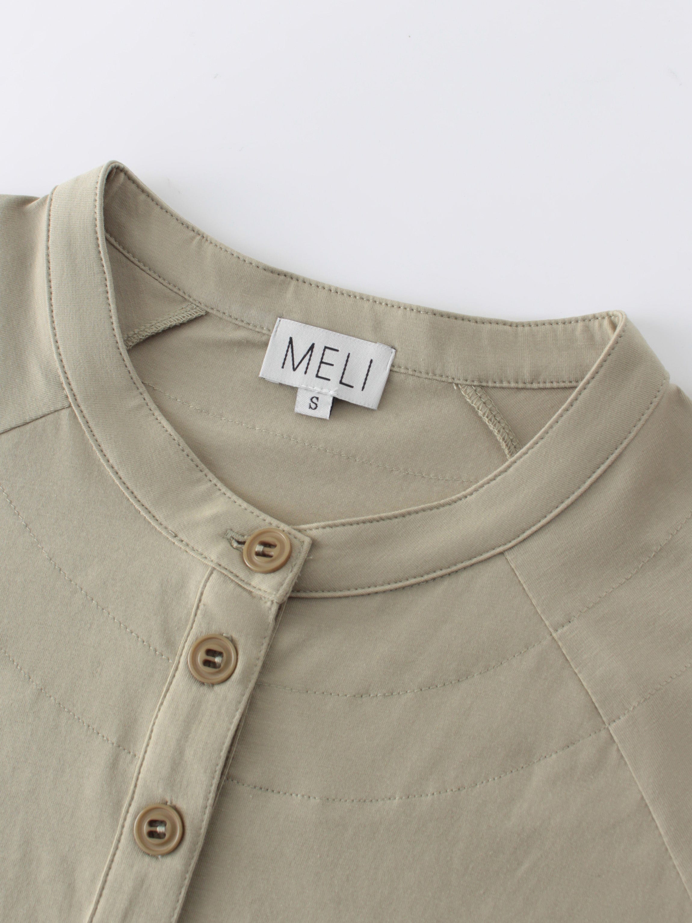 HENLEY DRAWSTRING TEE-SAGE