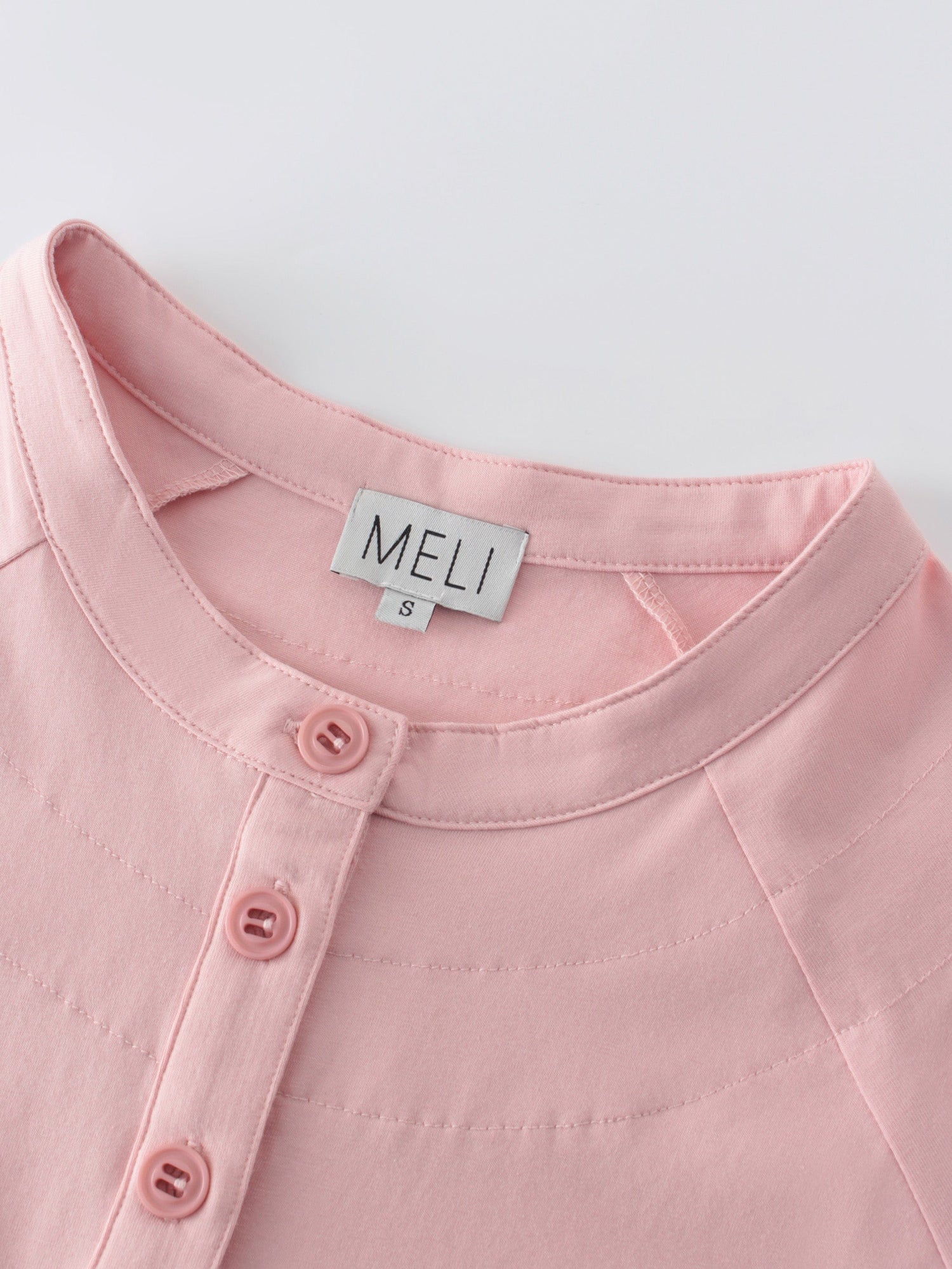 HENLEY DRAWSTRING TEE-PINK