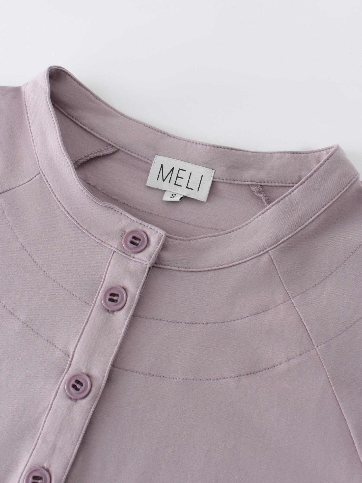 HENLEY DRAWSTRING TEE-LILAC