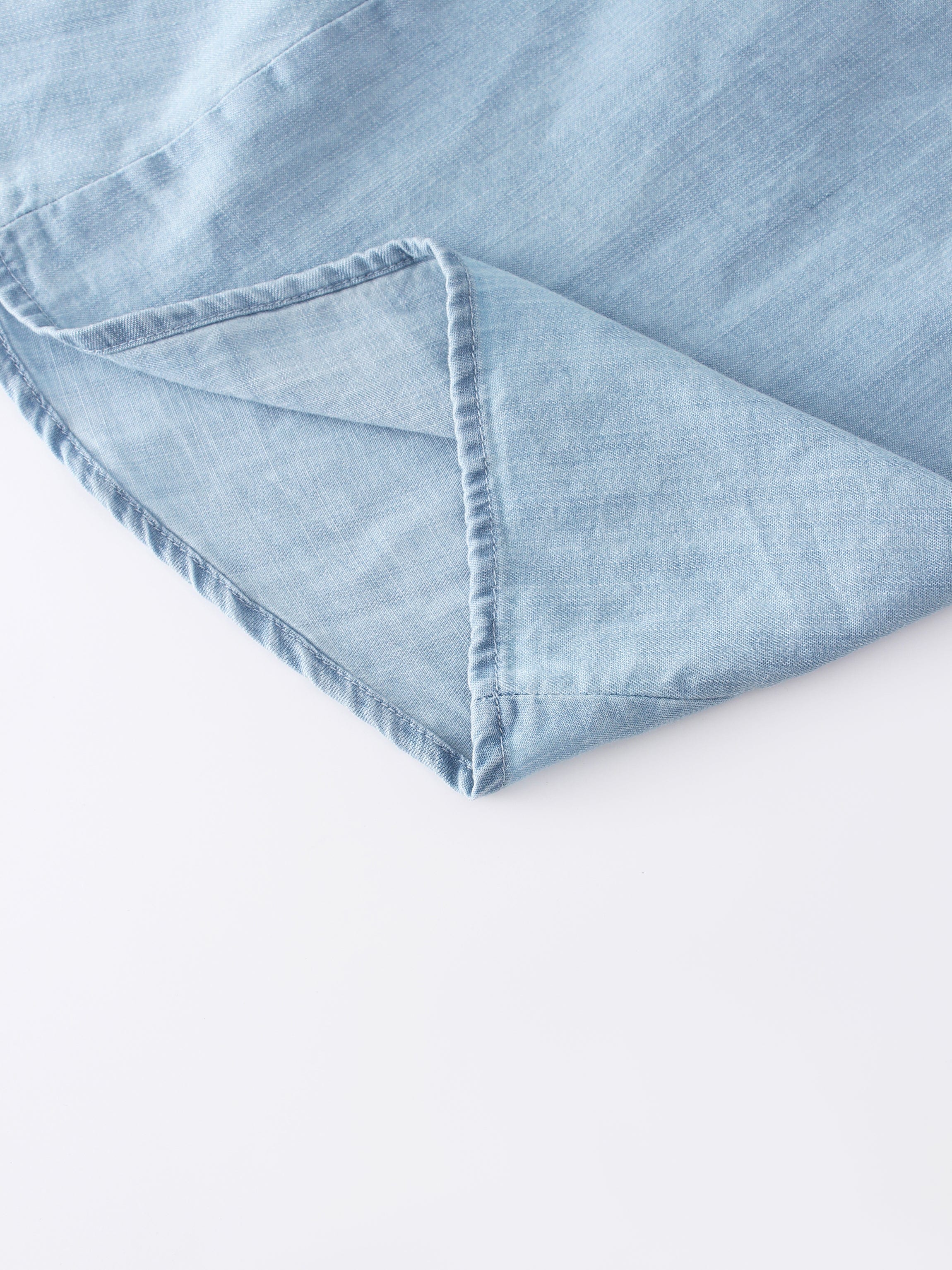 Button Cargo Pocket Skirt-Denim