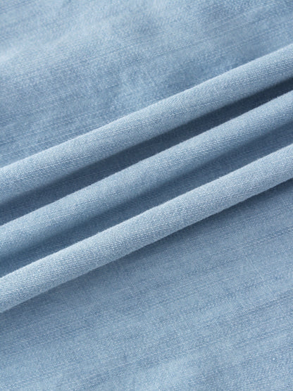 Button Cargo Pocket Skirt-Denim