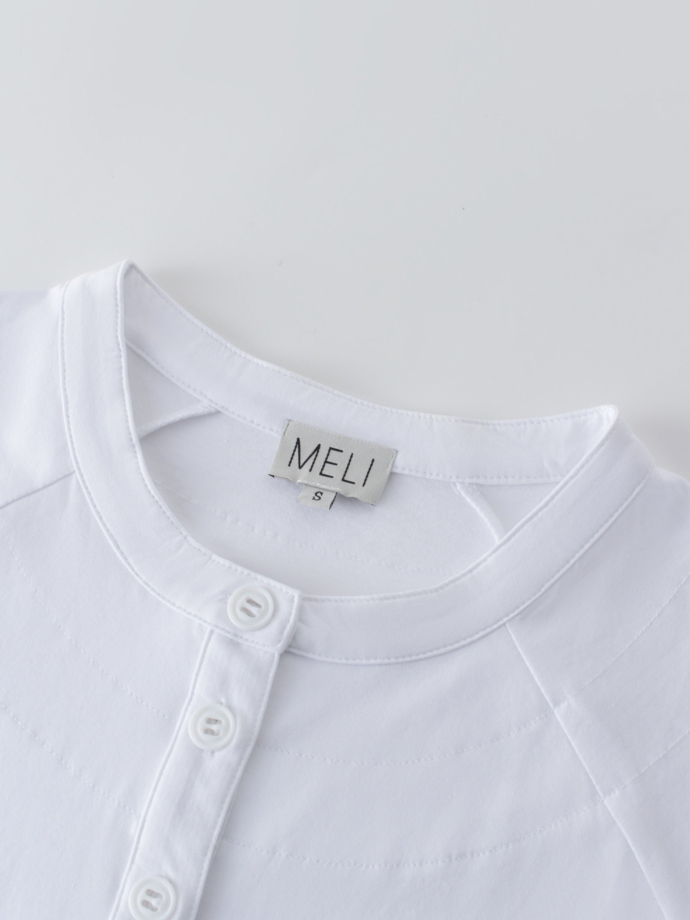 HENLEY DRAWSTRING TEE-WHITE