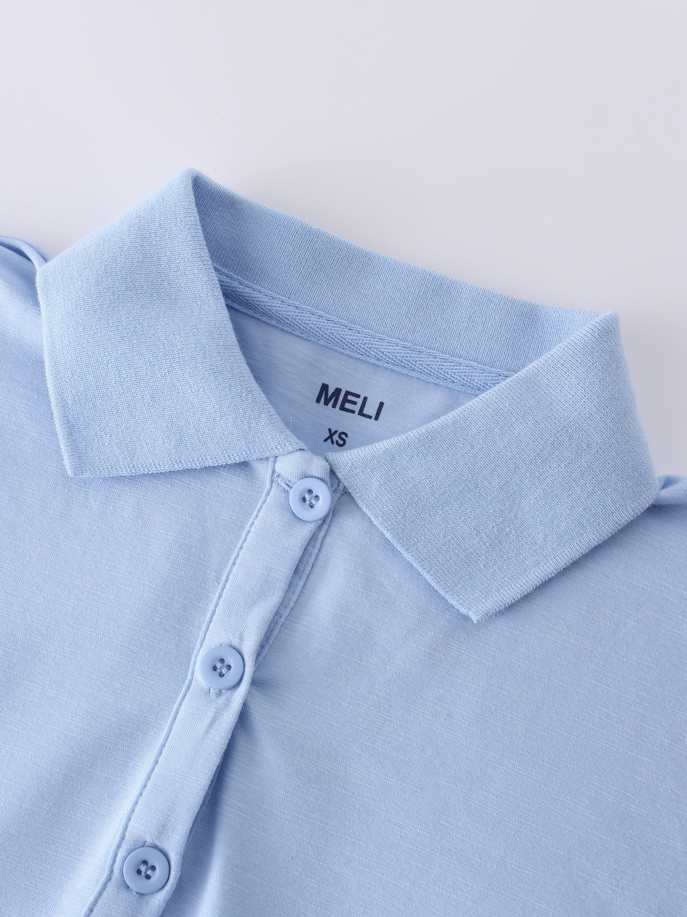 COLLAR TEE-LIGHT BLUE