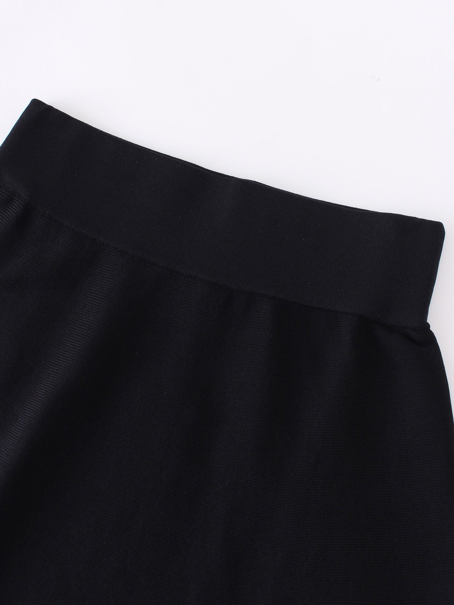 KNIT FLARED SKIRT-25"-BLACK