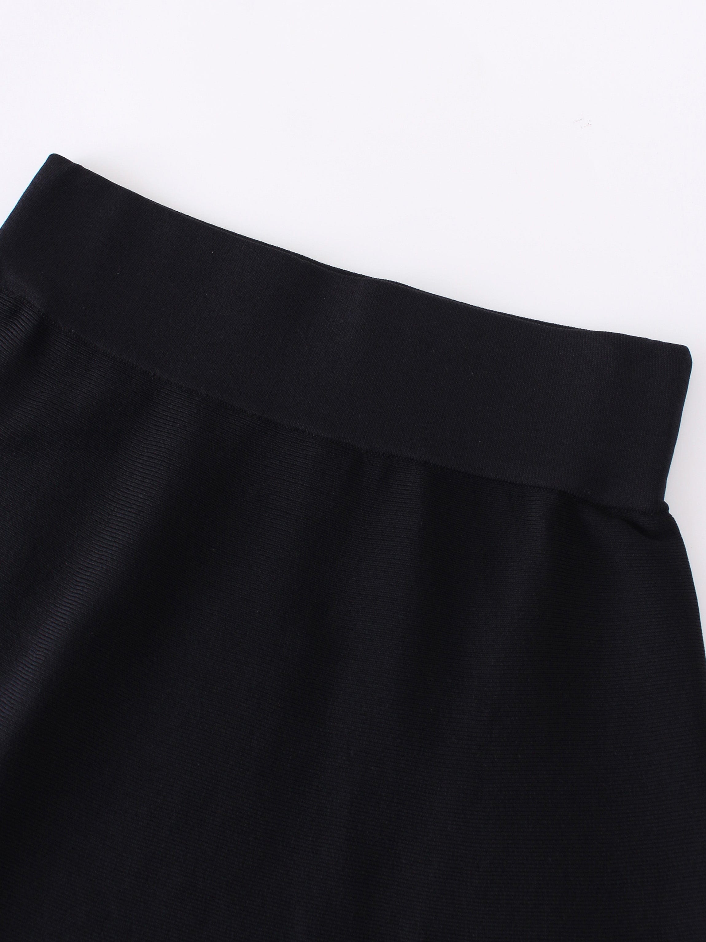 KNIT FLARED SKIRT-25"-BLACK