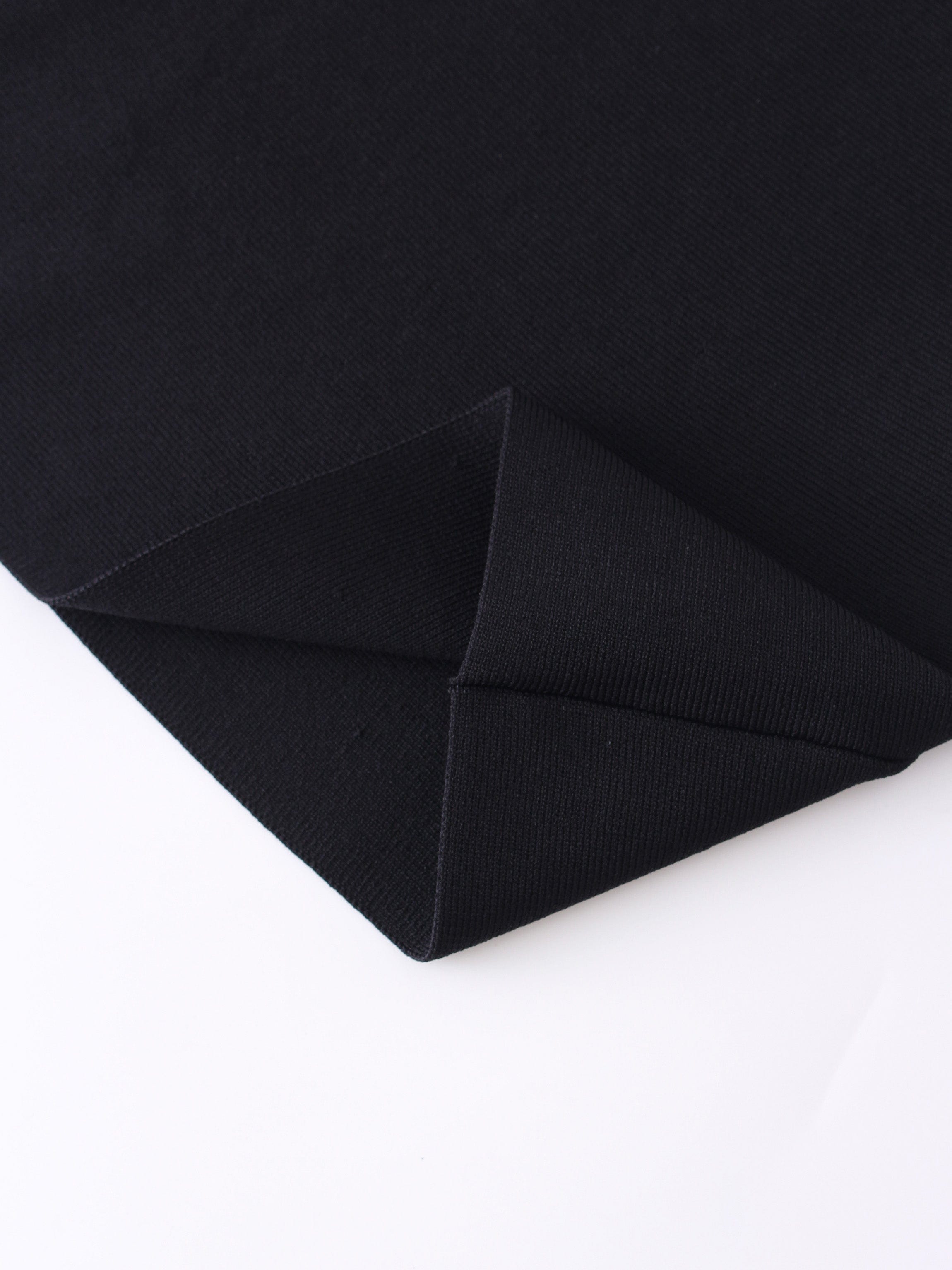 KNIT FLARED SKIRT-25"-BLACK
