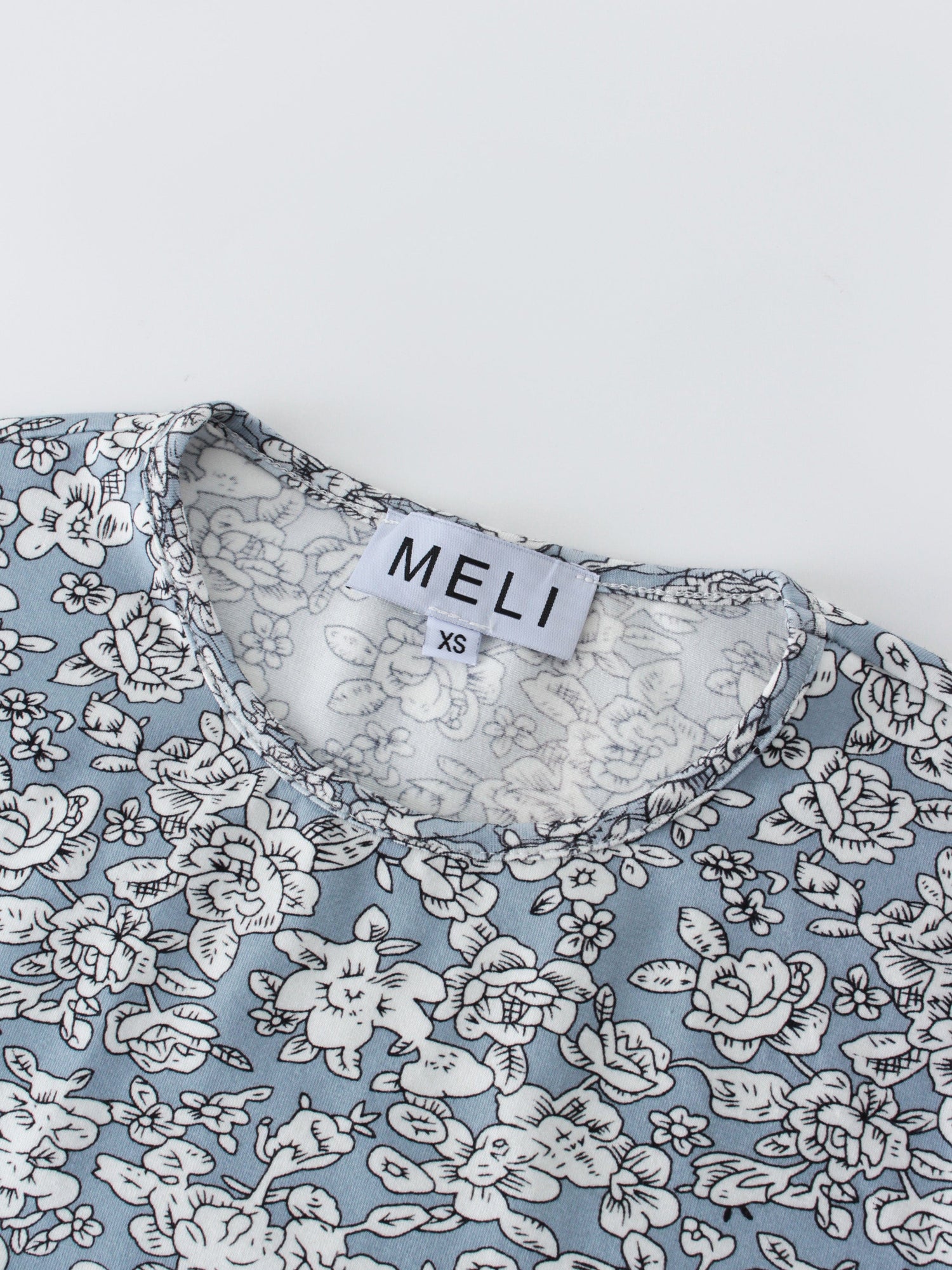 PRINTED CREW-BLUE FLORAL