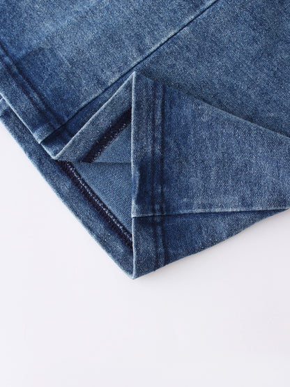 SLOUCHED SKIRT 30"-WASHED DENIM