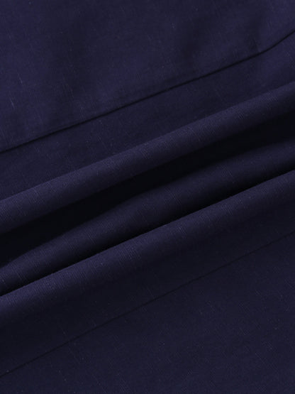 A-Line Seamed Skirt-Navy