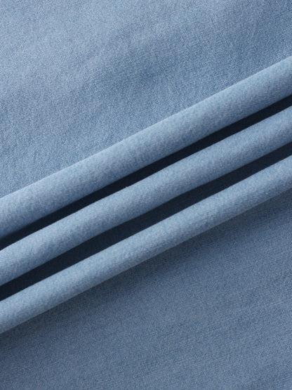 PIPED DENIM SKIRT-LIGHT BLUE