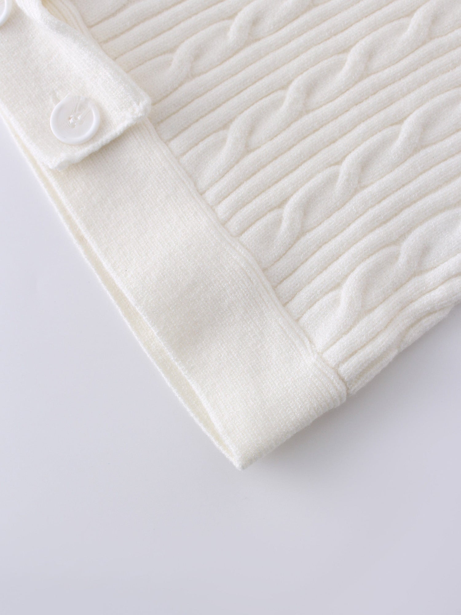 CABLE BANDED SWEATER-CREAM