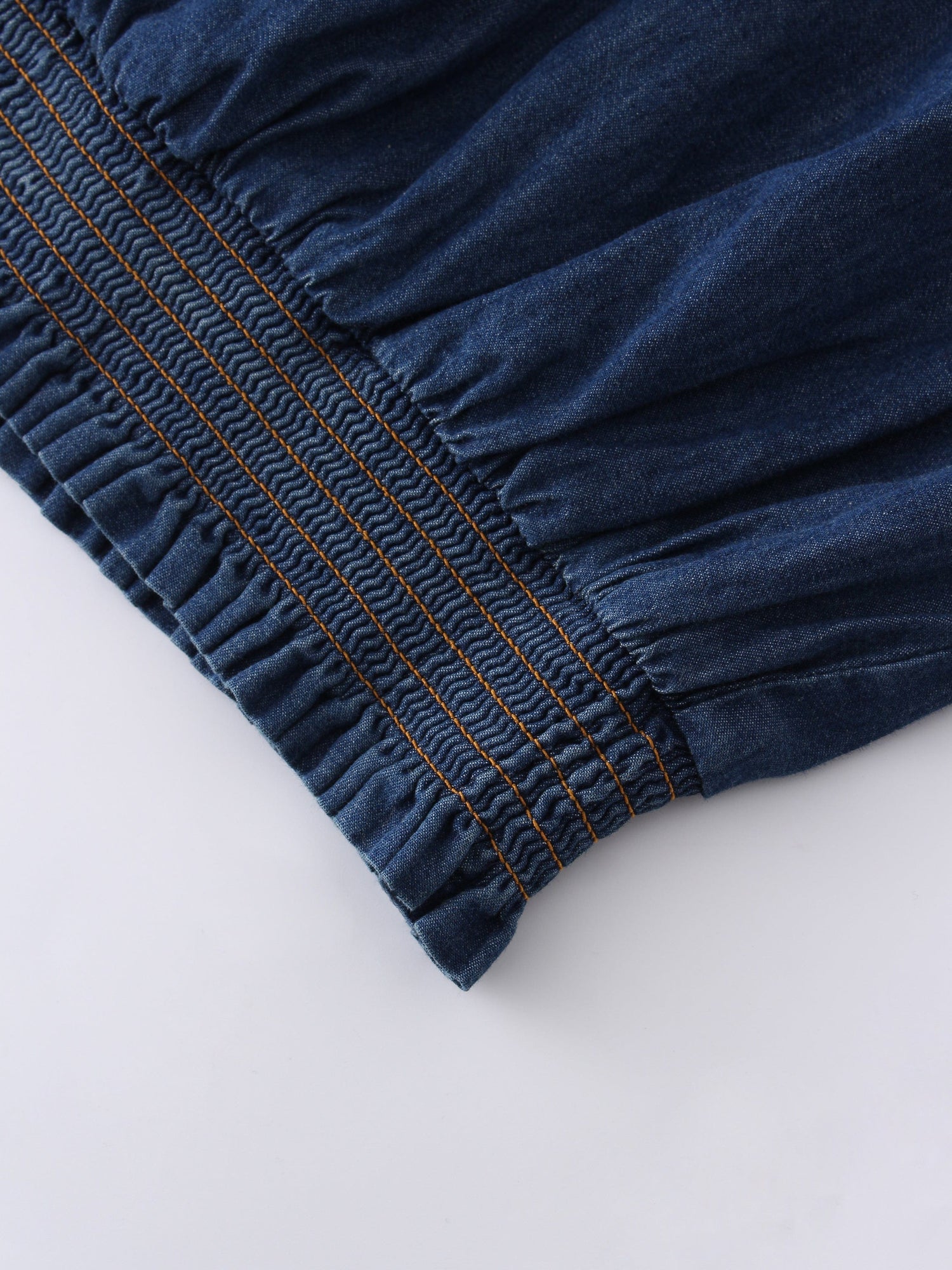 Waisted Denim Top-Blue