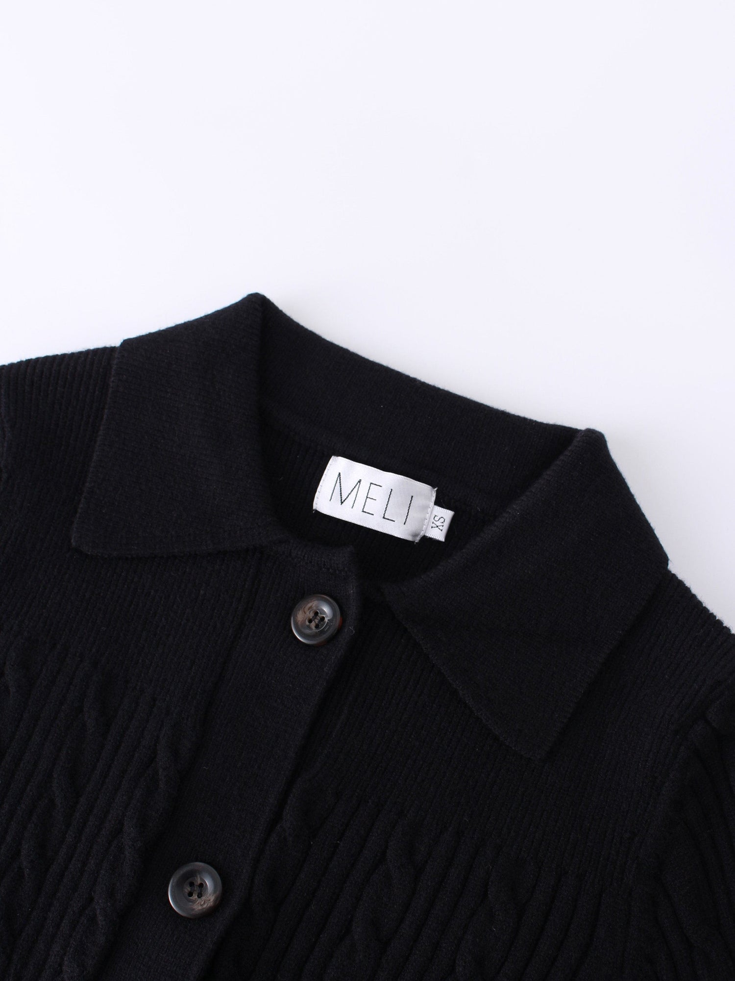 CABLE BANDED SWEATER-BLACK