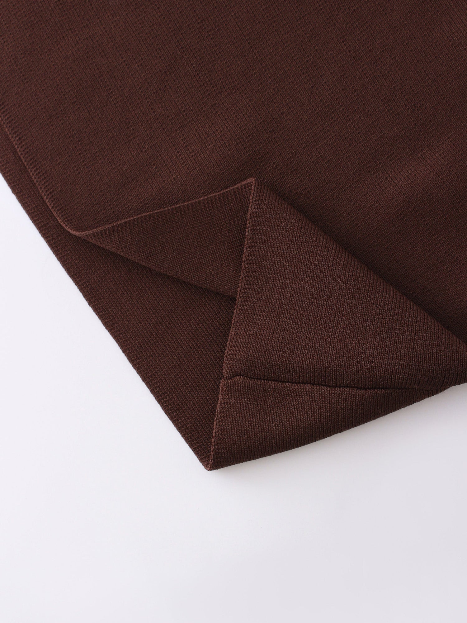 A LINE KNIT SKIRT 23&quot; - CHOCOLATE