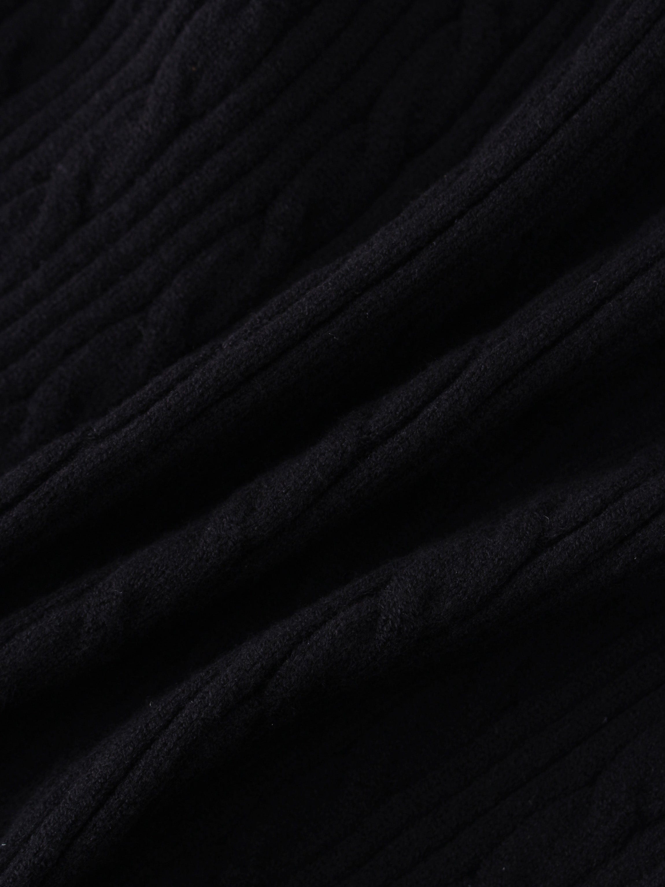 CABLE BANDED SWEATER-BLACK