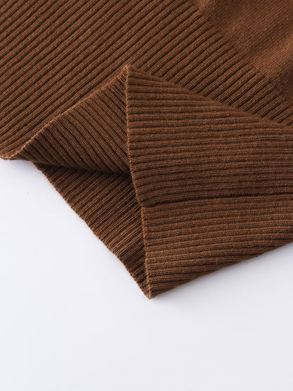 PLEATED TURTLENECK-BROWN
