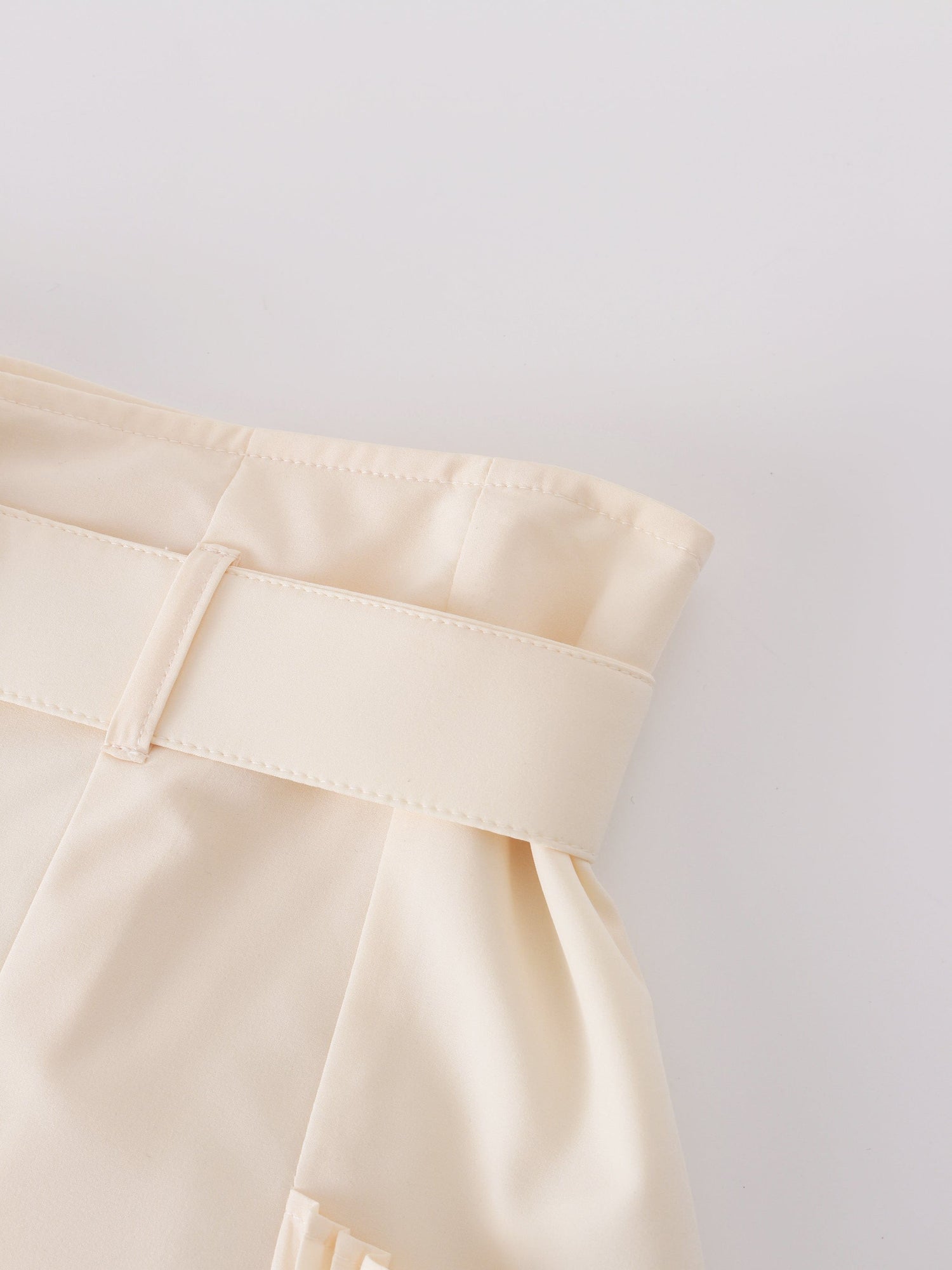 Pintuck Pocket Skirt-Ivory