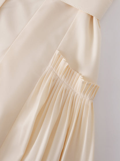Pintuck Pocket Skirt-Ivory