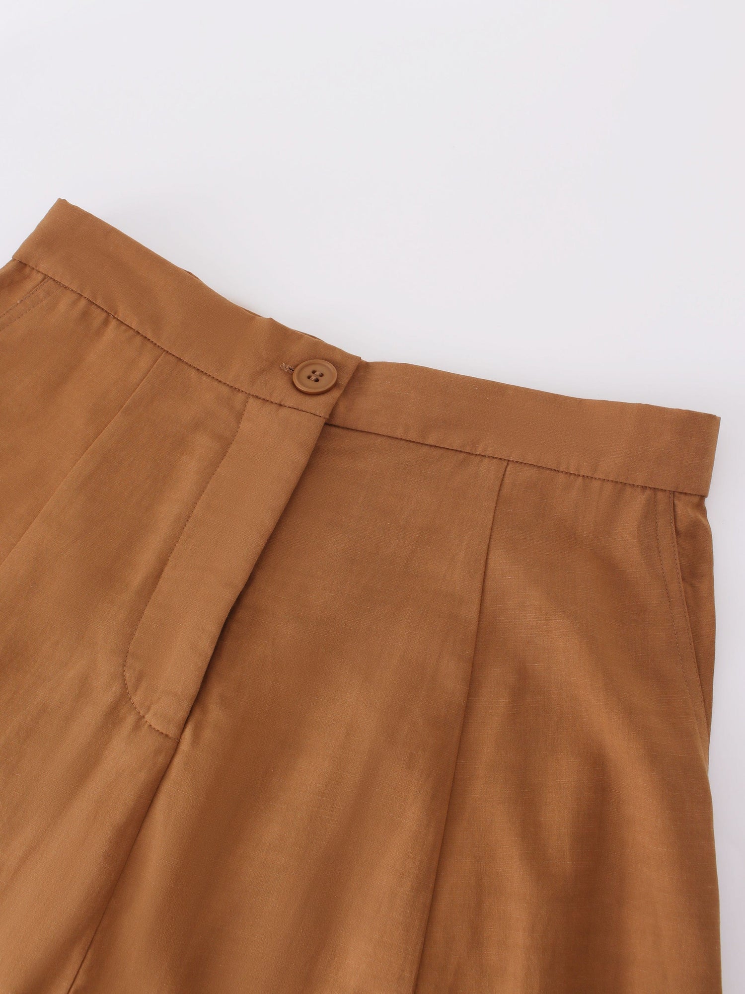 A-Line Seamed Skirt-Brown