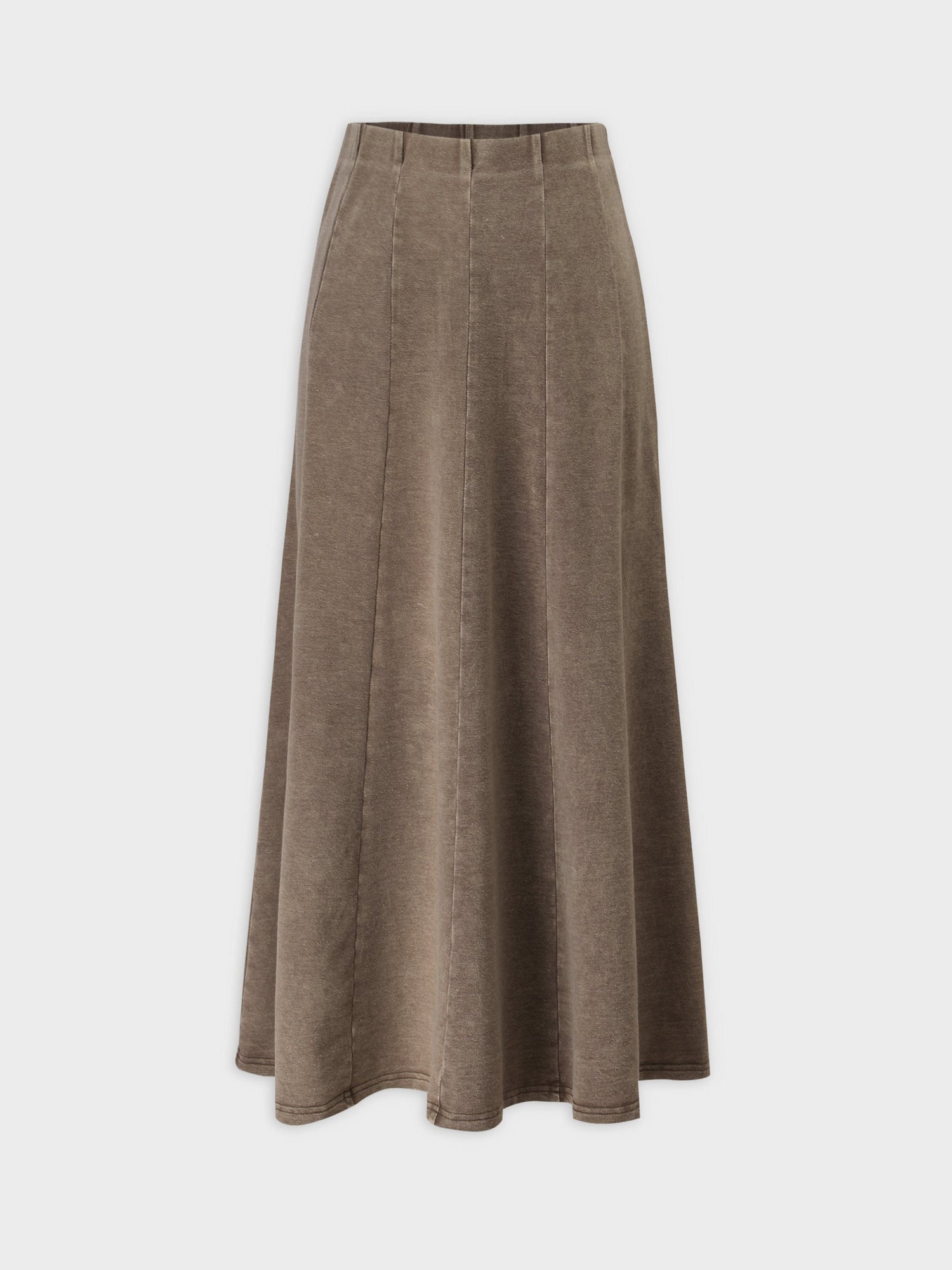 Jersey Paneled Skirt 37&quot;-Washed Taupe