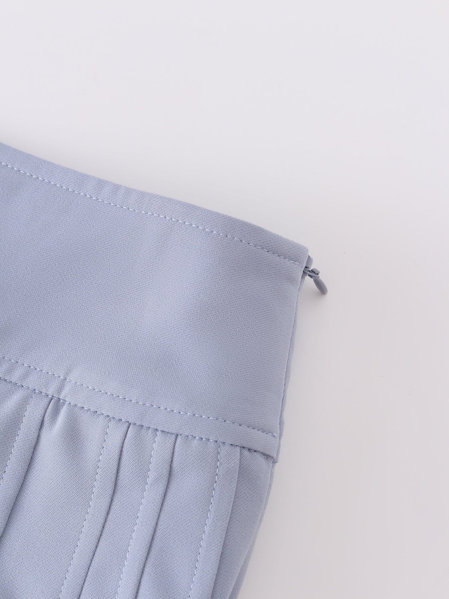 Yoke Pleated Skirt 37"-Grey Blue