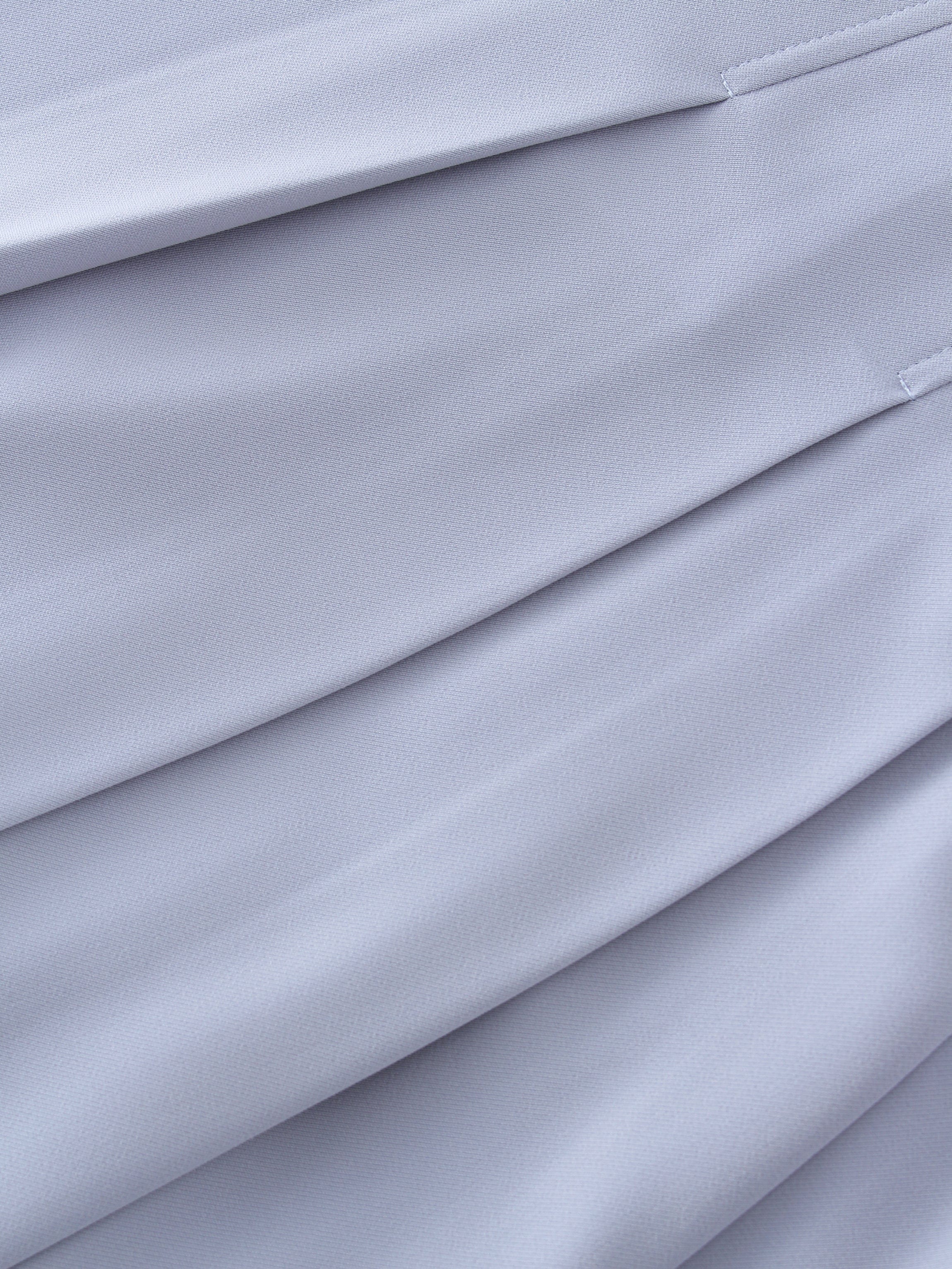 Yoke Pleated Skirt 37"-Grey Blue