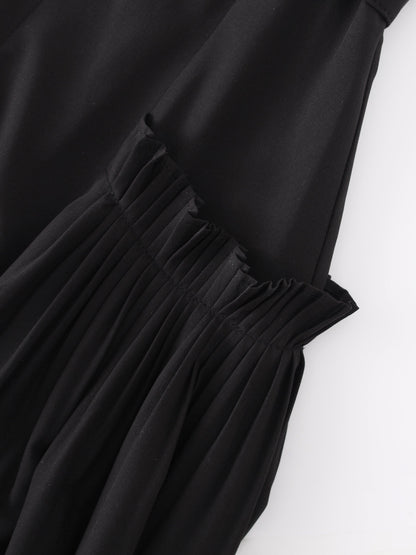 Pintuck Pocket Skirt-Black