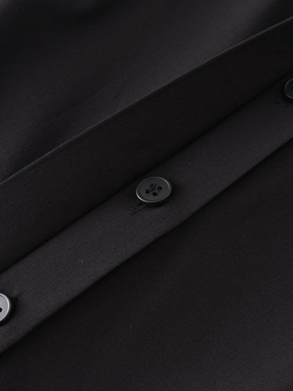 Pintuck Pocket Skirt-Black
