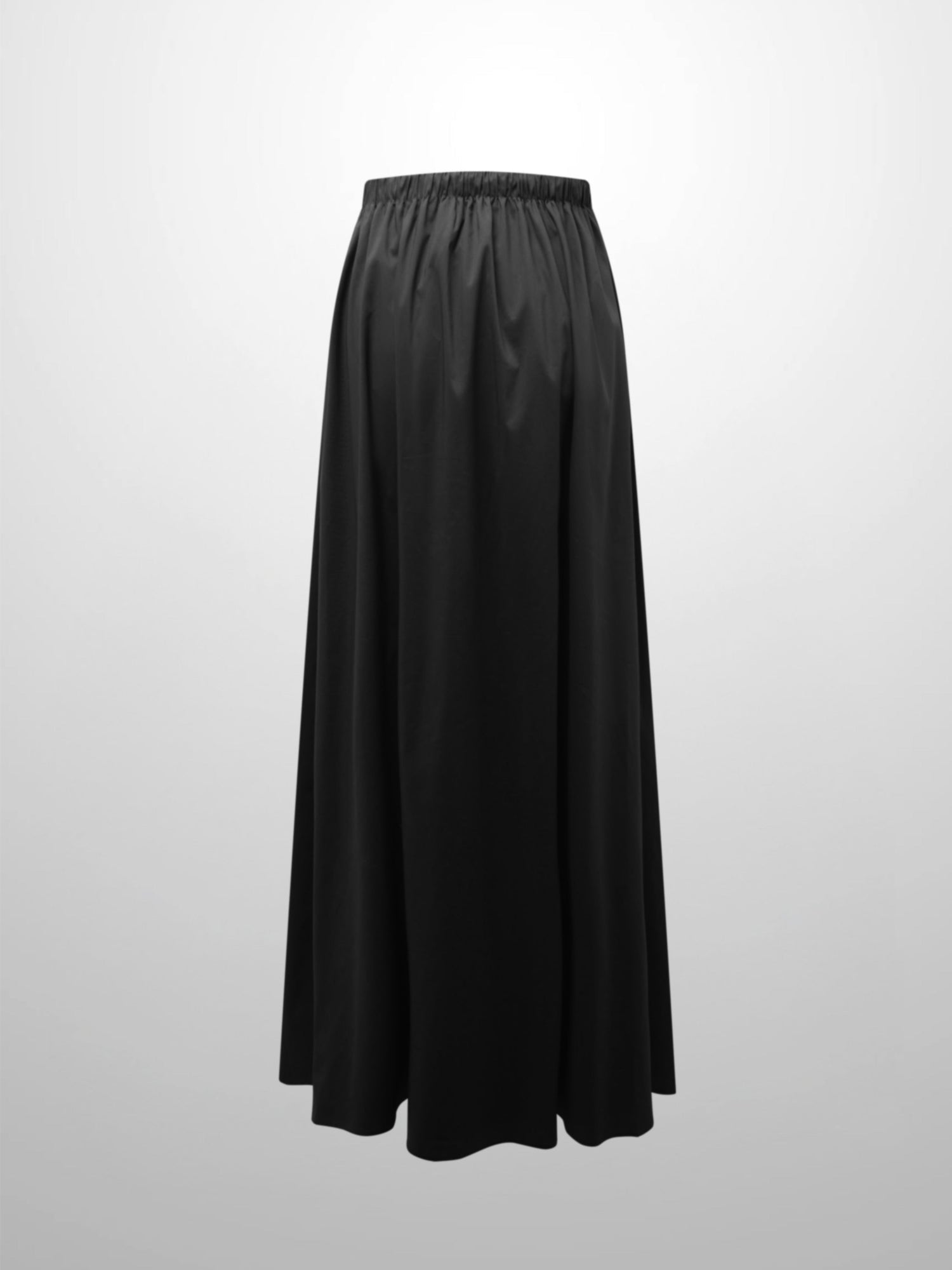 Front Zipper Cotton Circle Skirt-Black