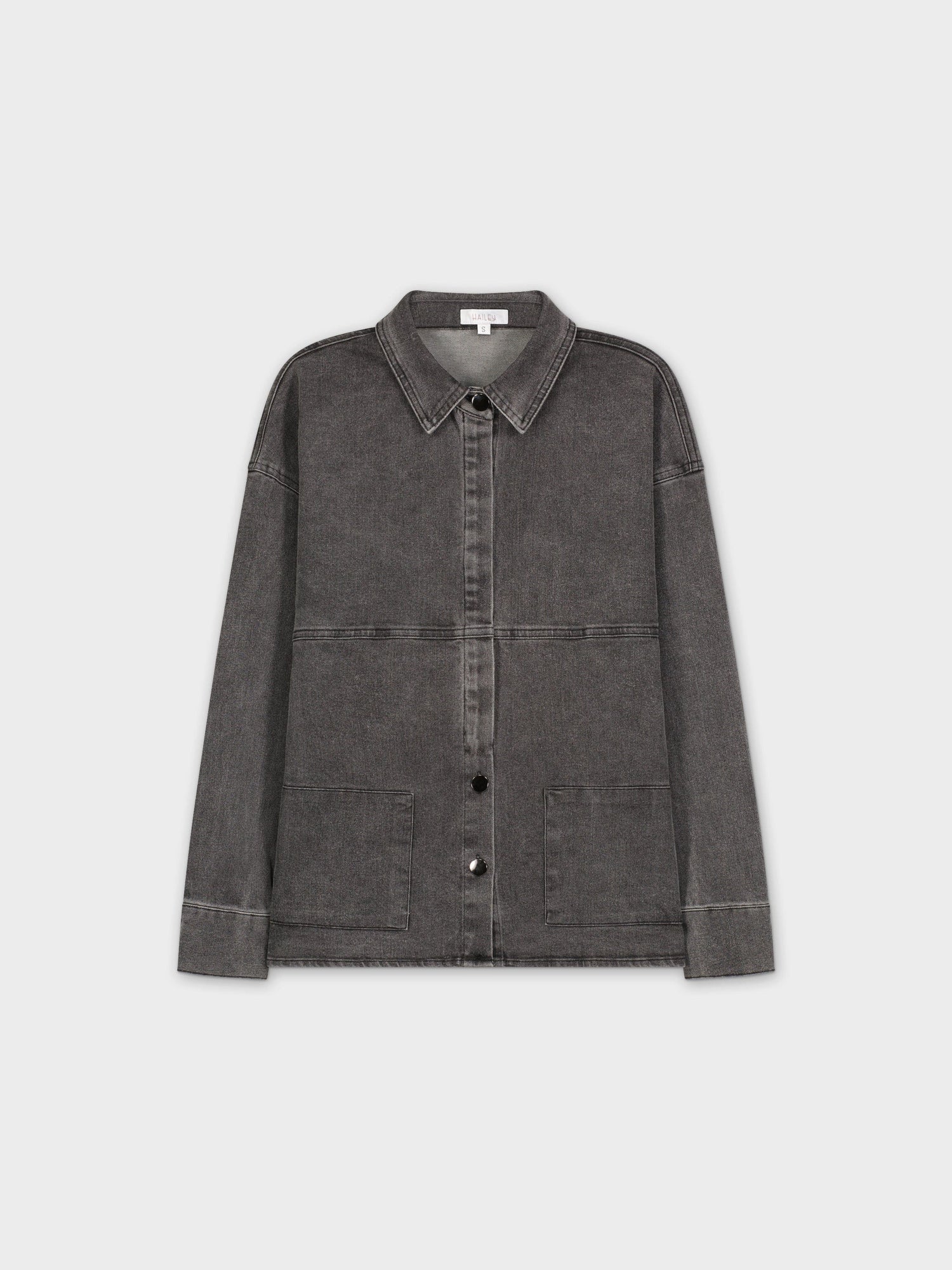 DENIM SHACKET-BLACK