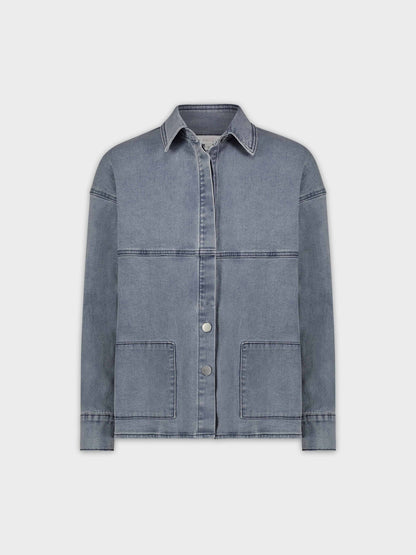 DENIM SHACKET-BLUE