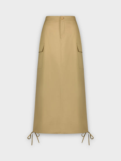 SIDE PULL SKIRT-TAN