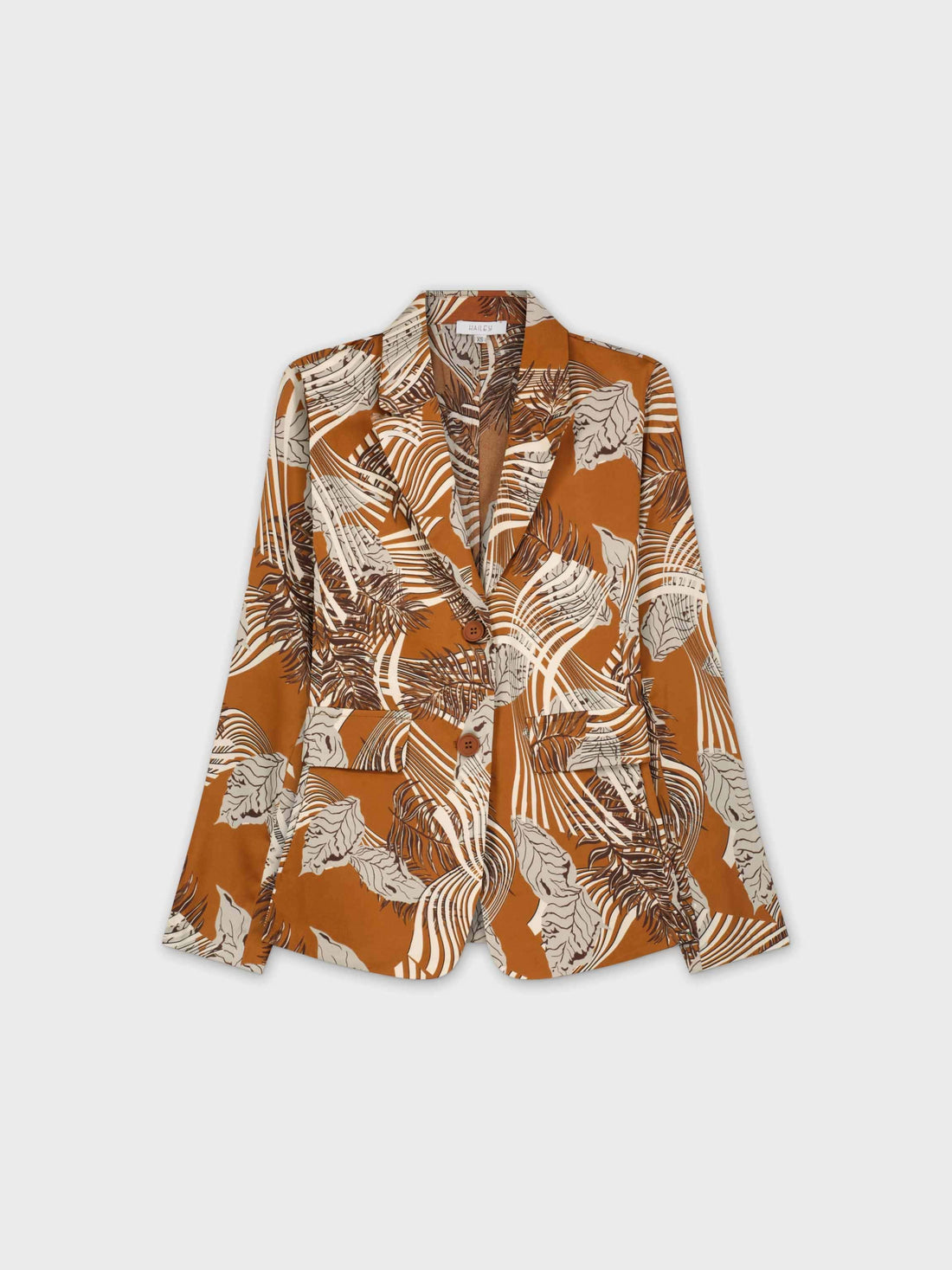 Satin Blazer-Brown Leaf